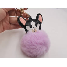 Cute Dog Faux Fur Pom Pom keychain for Handbag Purse Jewelry Holder Keyring Backpack Pendants